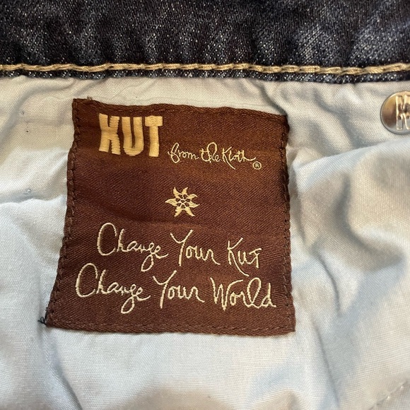 Kut From The Cloth Natalie High Rise Bootcut Flare Embroidered Pockets Size 12 - Picture 13 of 13